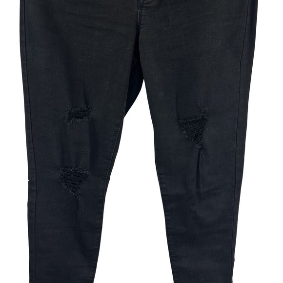 Sofia Vergara Rosa High Rise Curvy Ankle Distressed Button Jeans Black Womens 12 - Picture 3 of 11